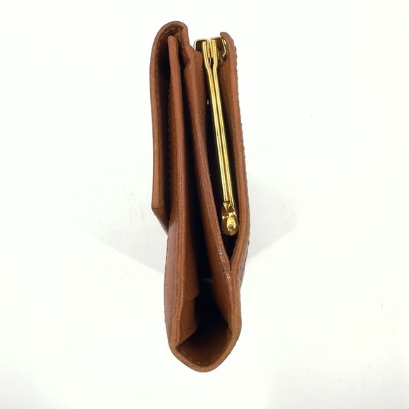 Vintage Dooney & Bourke Leather Wallet Taupe Brown Pebbled Kisslock Coin Purse - Picture 4 of 9